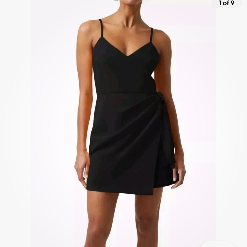 NEW French Connection Dress Whisper Bow Envelope Sleeveless Black Cocktail Sx 4